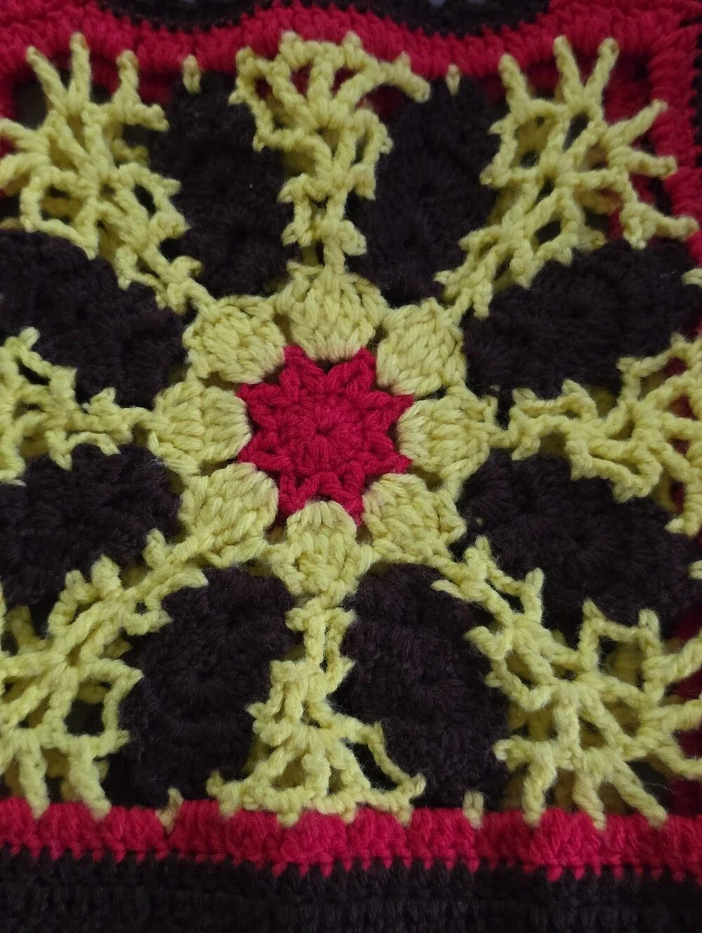 Handmade Vintage Crochet Sunflower Top 4T